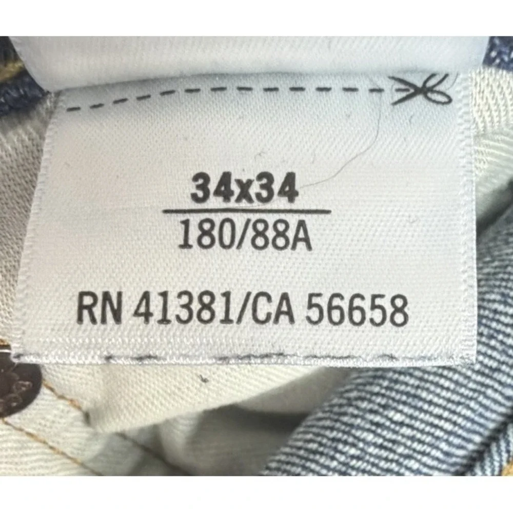 Polo Ralph Lauren Varick Slim Straight Men's Jeans Sz 34x33 Med Wash Whiskering